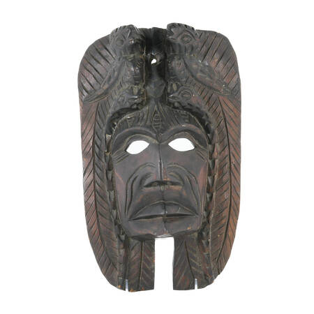Antique Hand-Carved South American Mask