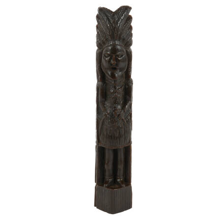 Hand-Carved Wooden Native American Statue