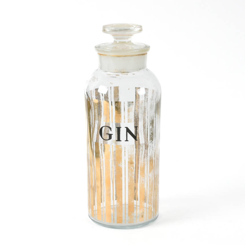 Antique T.C. Wheaton & Co. Gold Detail Gin Bottle