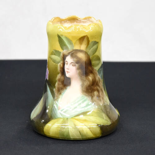Antique Royal Bonn Hand-Painted Maiden's Portrait Vase