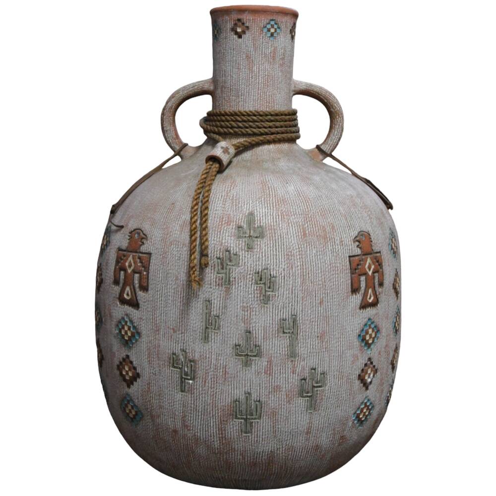 Jack Moulthrop Signed Ceramic Native American Inspired Large Vessel
