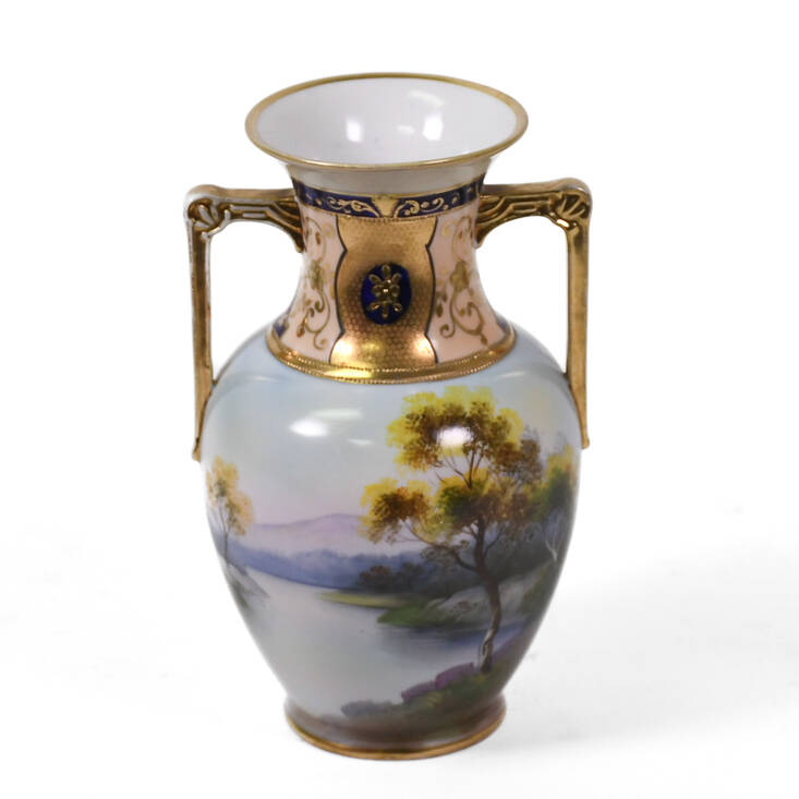Nippon Hand-Painted Scenic Vase