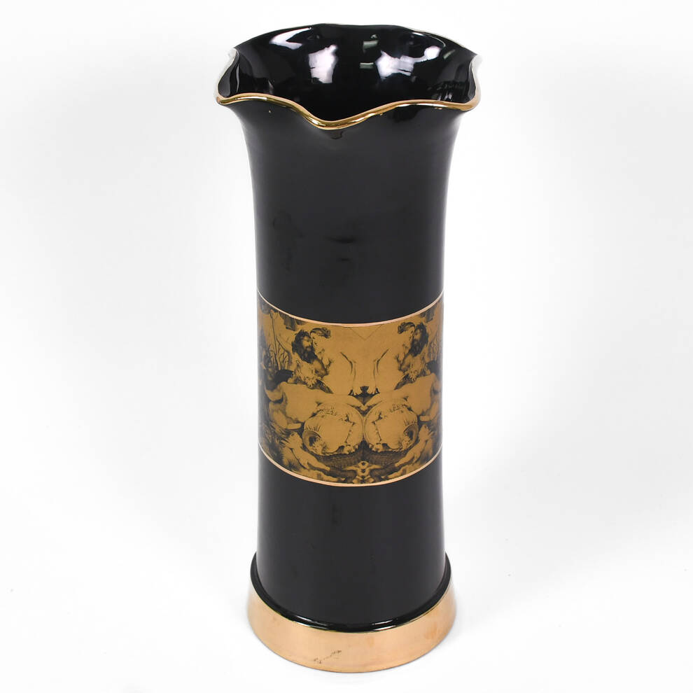 Art Deco-Style Italian Pictorial Vase