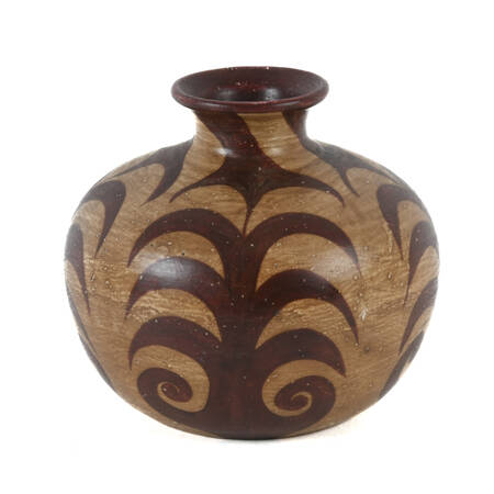 Swirl Brown and Burgundy Design Vase