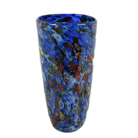 Oversized Contemporary Cobalt Millefiori Vase
