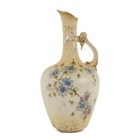 Antique Teplitz Floral Vase Ewer