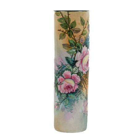 Antique Limoges Hand-Painted Floral Vase