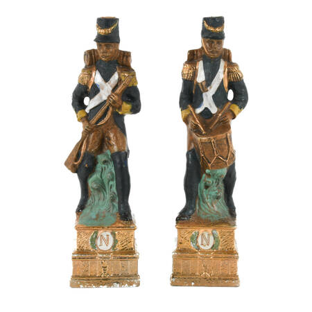 Pair of Italian Napoleon Era Soldier Bardi Wine Decanters