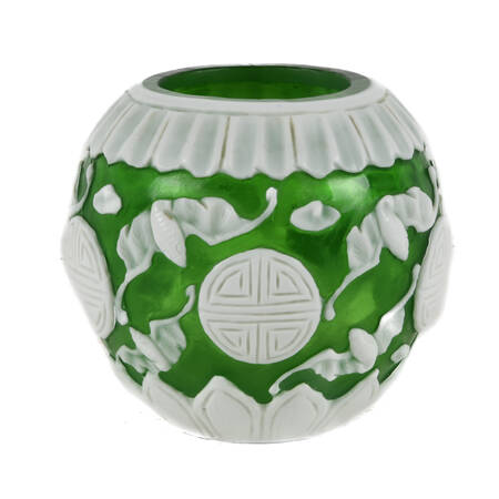 Antique Green and White Peking Glass Bowl