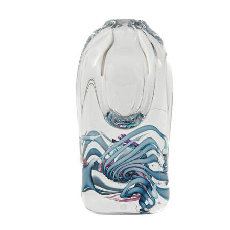Art Glass Square Base Vase