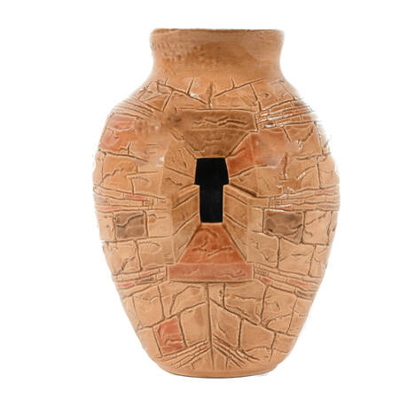 Native American New Mexican Ancient Cosmos Vase Signed Keith Chino