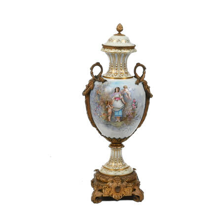 Large 19th-Century Sèvres Style Scenic Urn