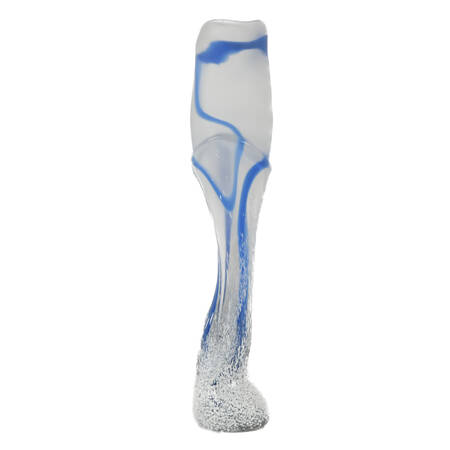 Murano Frosted White and Blue Art Glass Vase
