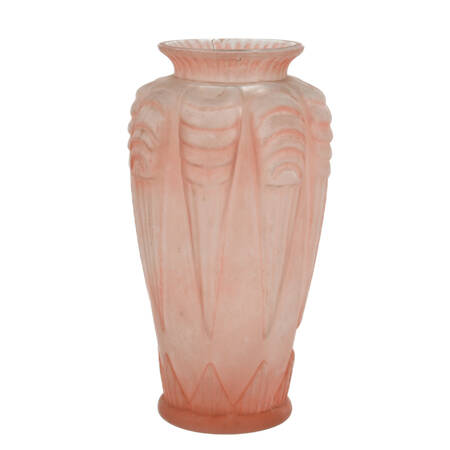 French Raspberry Toned Art Glass Vase