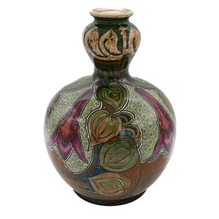 Antique Royal Bonn Art Nouveau Double Gourd Old Dutch Vase