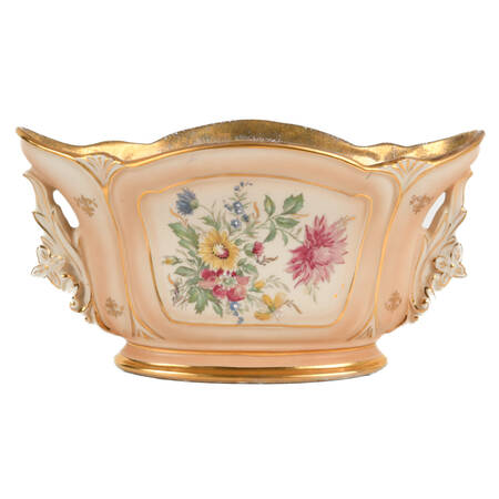 Continental Hand Painted and Gilt Decorated Floral Centerpiece
