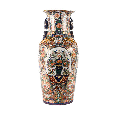Grand Floral and Geometric Vase