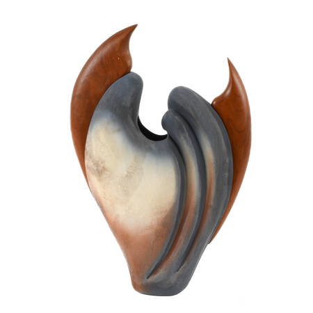 Jan Jacques Art Pottery and Wood "Queen Trigger Fish" Vase