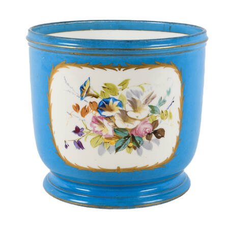 Antique French Sèvres-Style Hand-Painted Jardinière