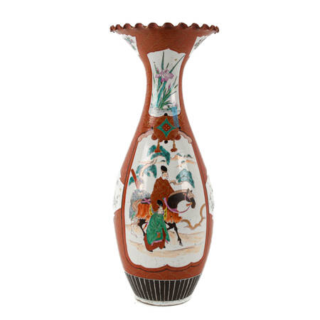 Japanese Porcelain Imari Ruffle Lip Floor Vase