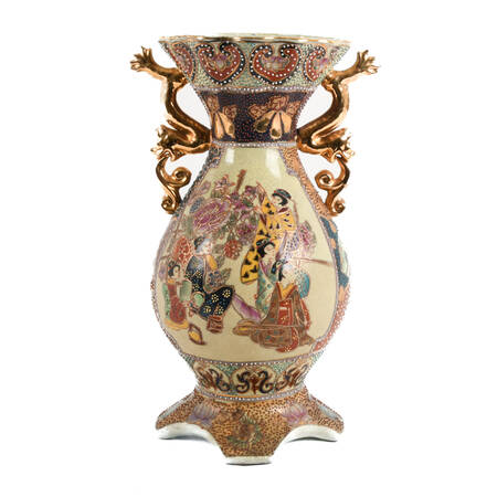 Chinese Royal Satsuma Gilded Geishas Vase