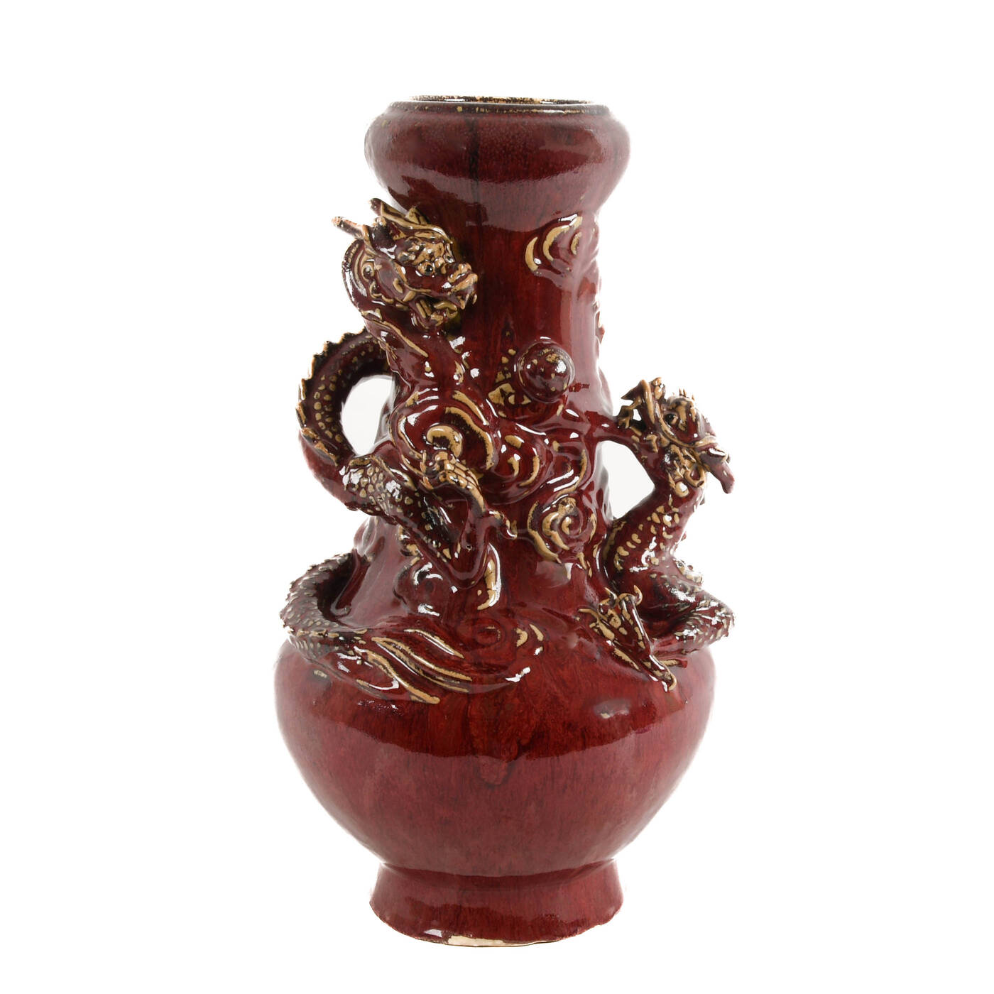 Large Japanese Porcelain Glazed Dragon Vase