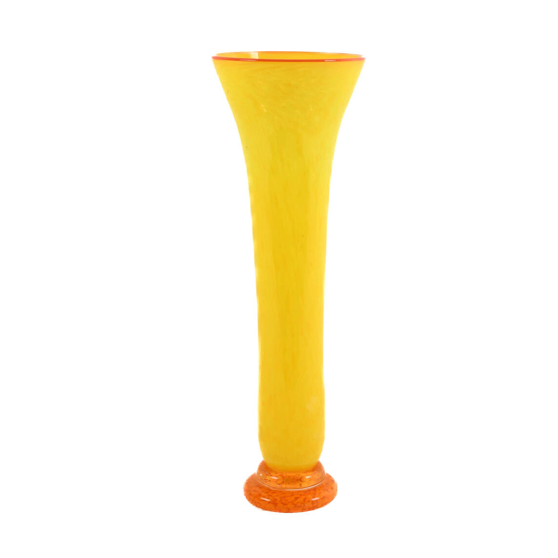 Hand-Blown Yellow Art Glass Vase