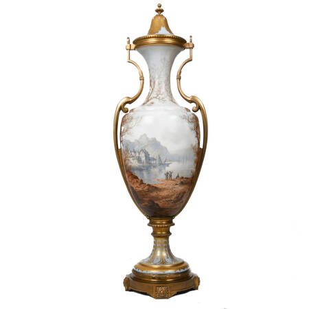 Baccarat 1878 Paris Exposition Universalle Palatial Opaline Glass Urn