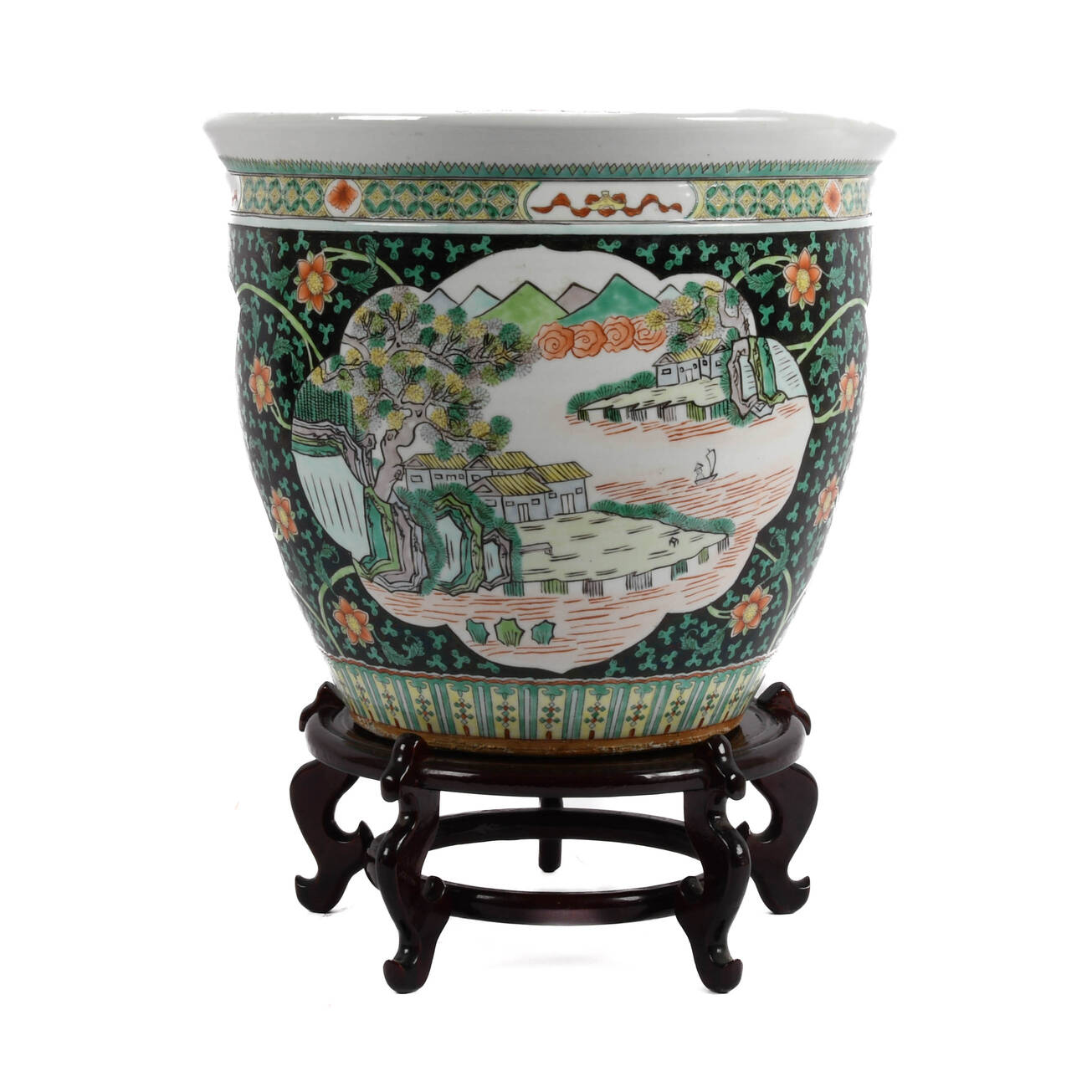 Chinese Famille Rose Porcelain Fishbowl Planter