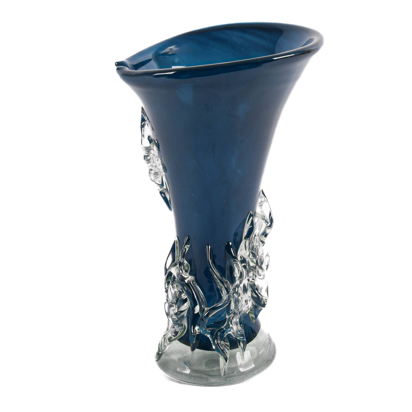 Oversized Hand-Blown Glass Art Vase by Ion Tamaian