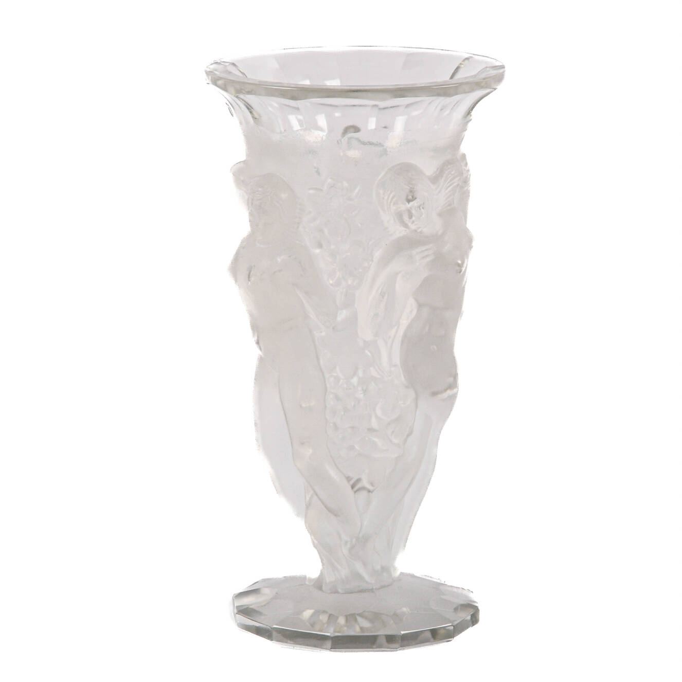 Art Deco Crystal Bacchants Vase Attributed to Henri Hoffman