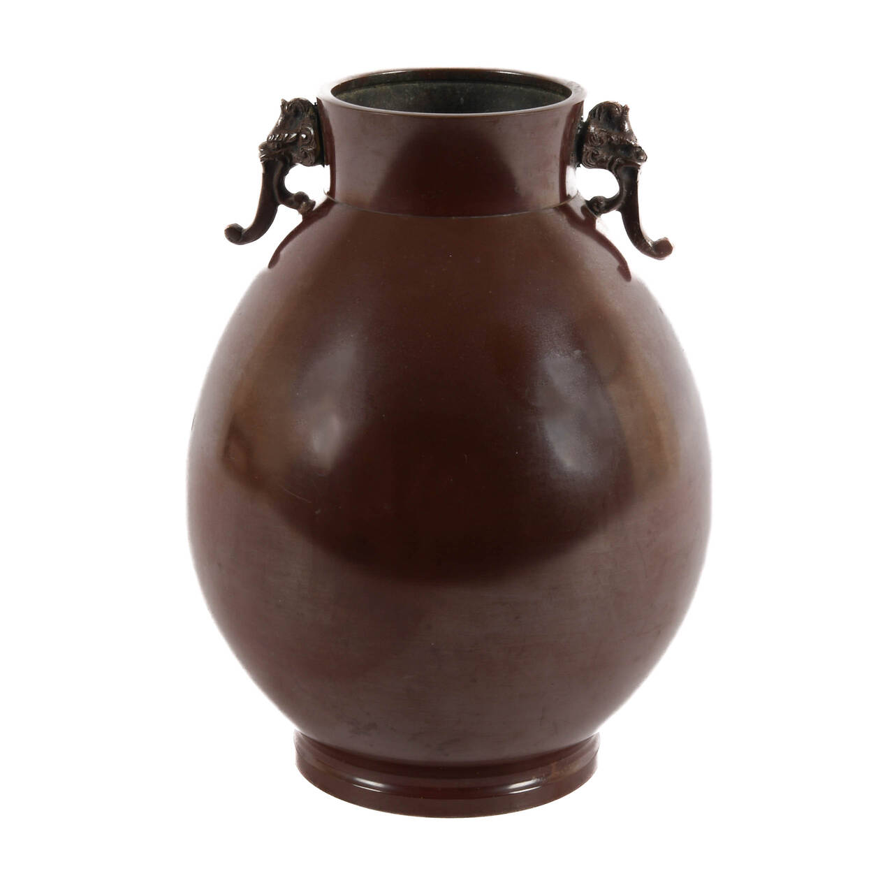 Neiman-Marcus Chinese Bronze Vase with Figural Handles