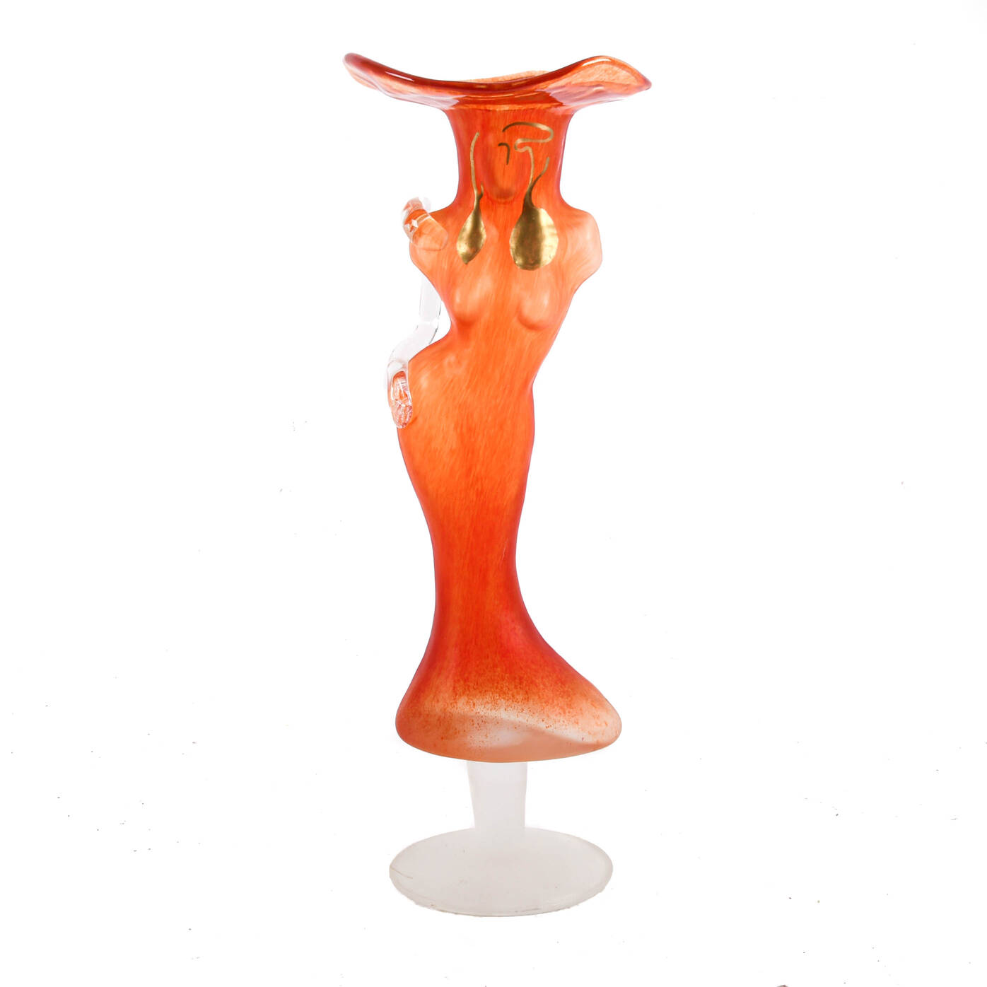 Woman's Torso Glass Vase Attributed to Elena Graure Manta