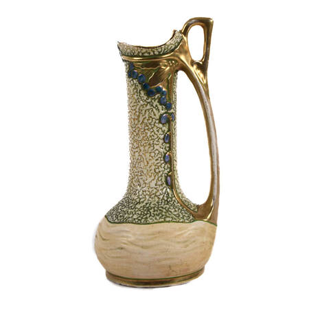 Art Nouveau Amphora Gilt Pottery Vase Attributed to Julius Dressler