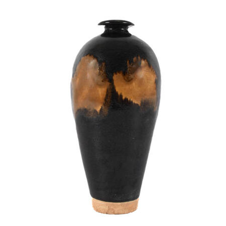 Dark Brown and Tan Studio Pottery Vase