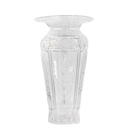 Antique Cut Crystal and Floral Etched Vase