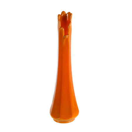 Mid-Century Modern Orange "Bittersweet" Vase by L.E. Smith