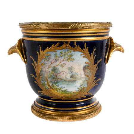 Antique Sèvres Hand-Painted Cache Pot