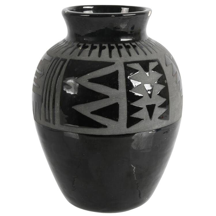 Signed Santa Clara Blackware Vase