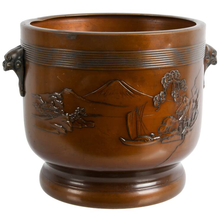 Mid-Century Bronze Asian Jardinière