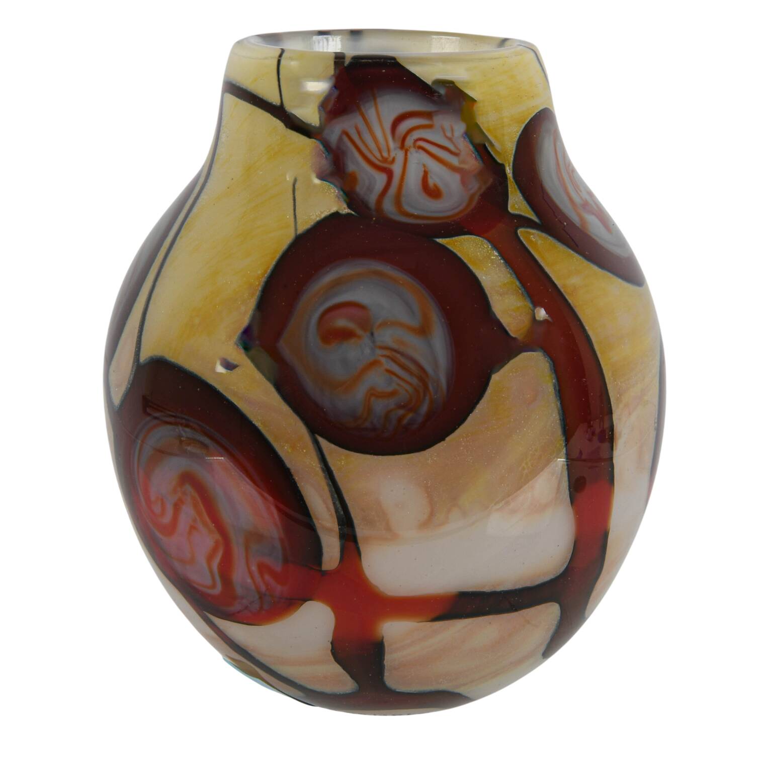 Signed Bittersweet Glassworks Rich Miller Art Glass Vase