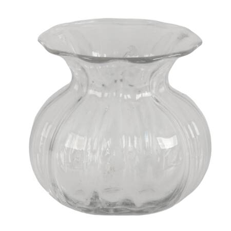 Artist Signed Swedish Ribbed Glass Anemone Vase