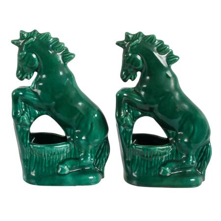 Pair of Mid-Century Modern Ceramic Horse Planters