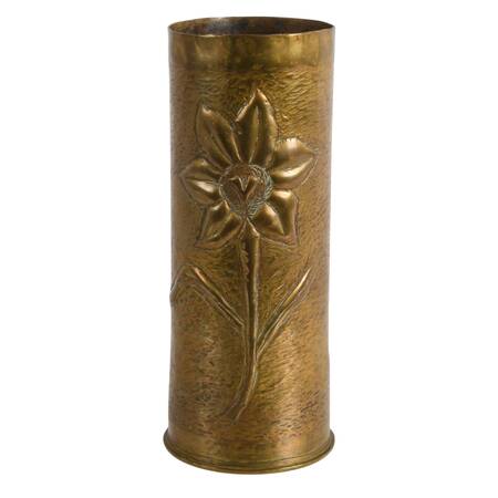 WWI Remington UMC Brass Trench Art Floral Shell Case Vase