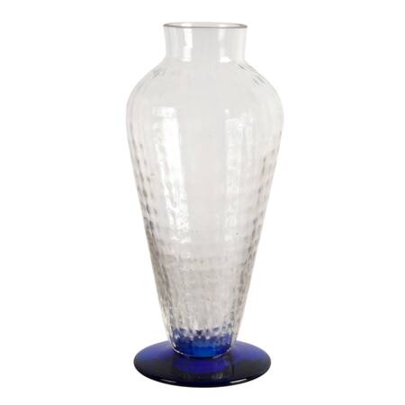 Cobalt Optic Glass Vase Attributed to Block Crystal