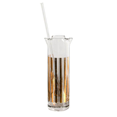 Mid-Century Culver 24k Gold Cocktail Pitcher and Stirer