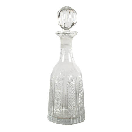 Artisanal Heavyweight Cut Glass Liquor Decanter