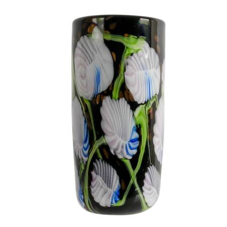 Floral Studio Art Glass Vase in the Style of Murano