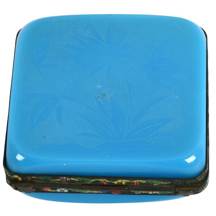 Antique Chinese Peking Glass and Cloisonné Box