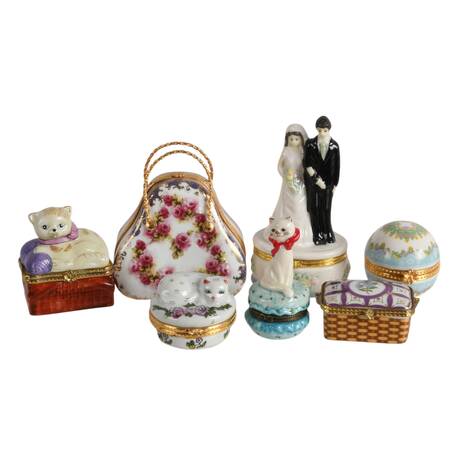 Seven Porcelain Trinket Boxes